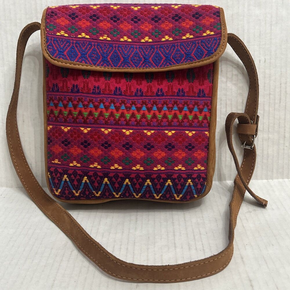 Women’s Crossbody messenger bag Textile, And Leather